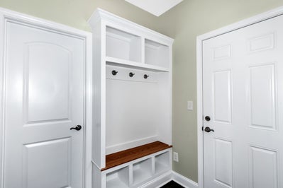 Beautiful white organizer shelf adds extra storage space to your home